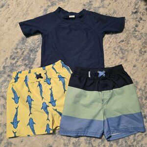 Ruggedbutts 3T Rash Guard and 2 Swim Trunks Set